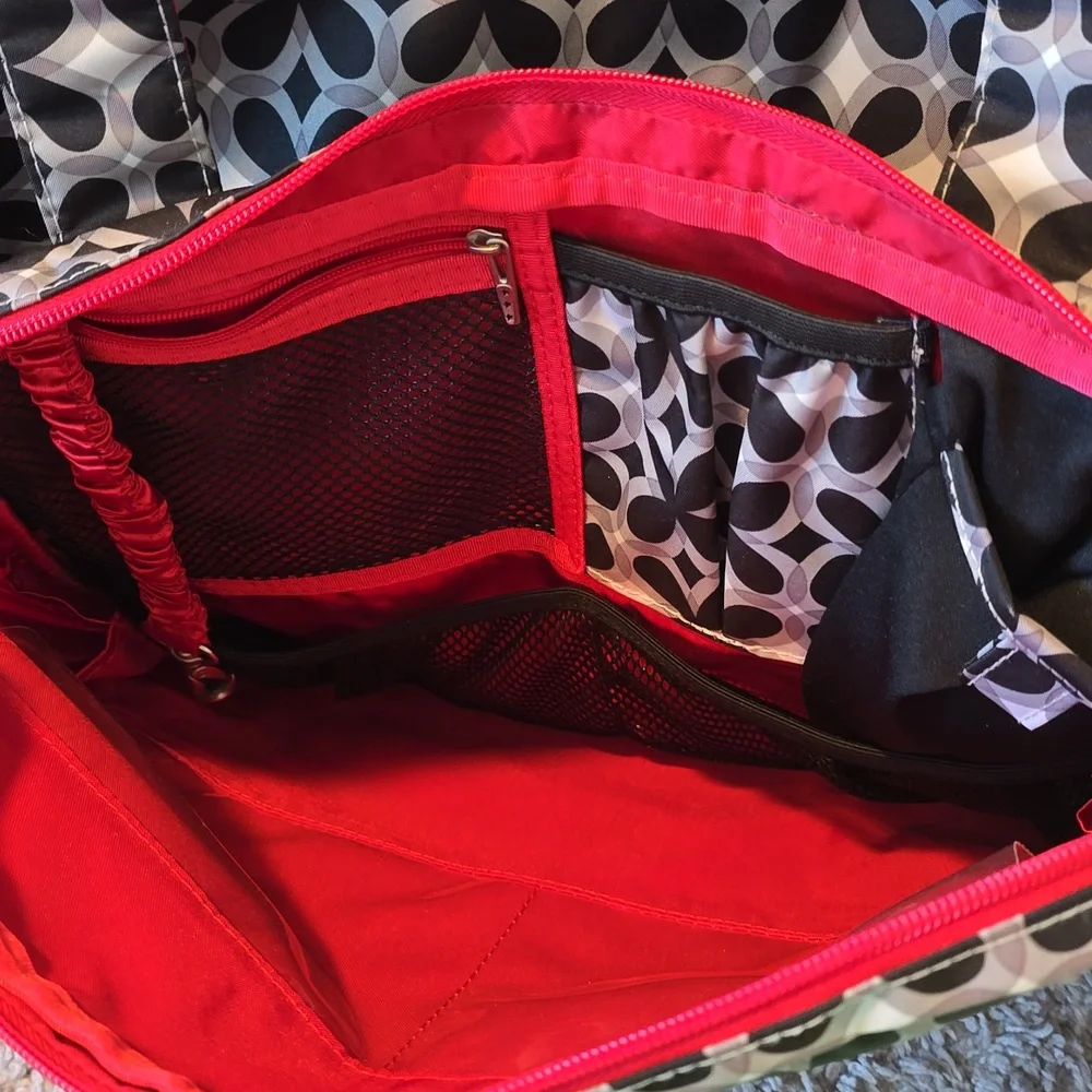 Ju-Ju-Be Black and Red Mesh Tote